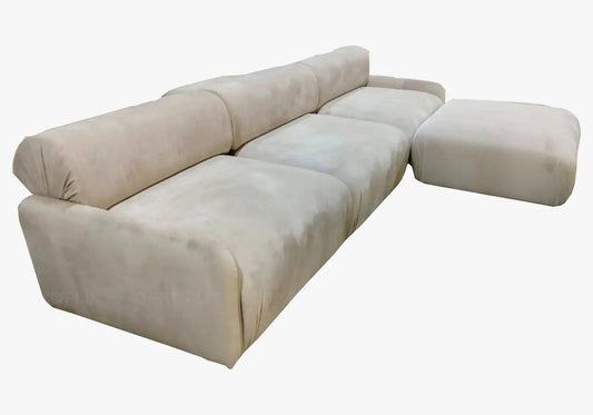 Canapé d'angle modulable en beige pour salon | Zuva