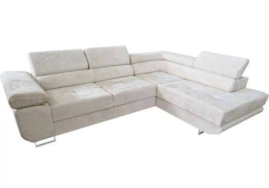 Canapé d'angle convertible moderne tissu doudou | Aven
