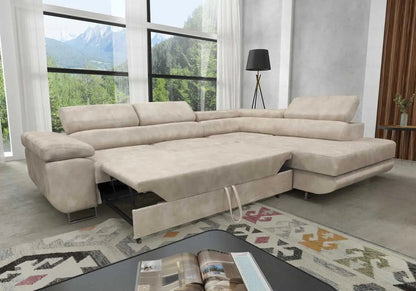Canapé d'angle convertible moderne tissu doudou | Aven