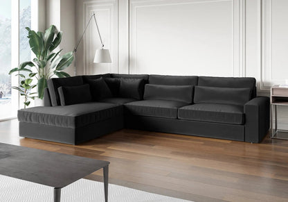 Canapé d'angle confortable en anthracite | Zylo
