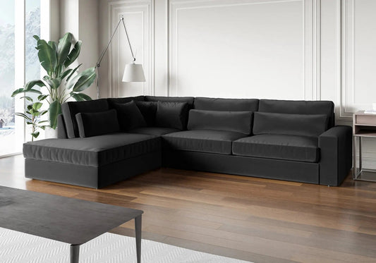 Canapé d'angle confortable en anthracite | Zylo