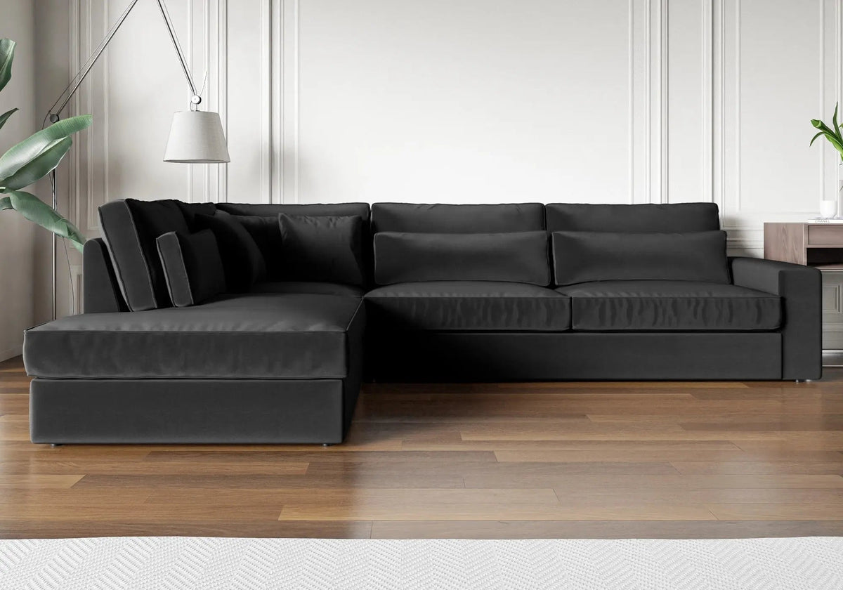 Canapé d'angle confortable en anthracite | Zylo