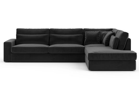 Canapé d'angle confortable en anthracite | Zylo