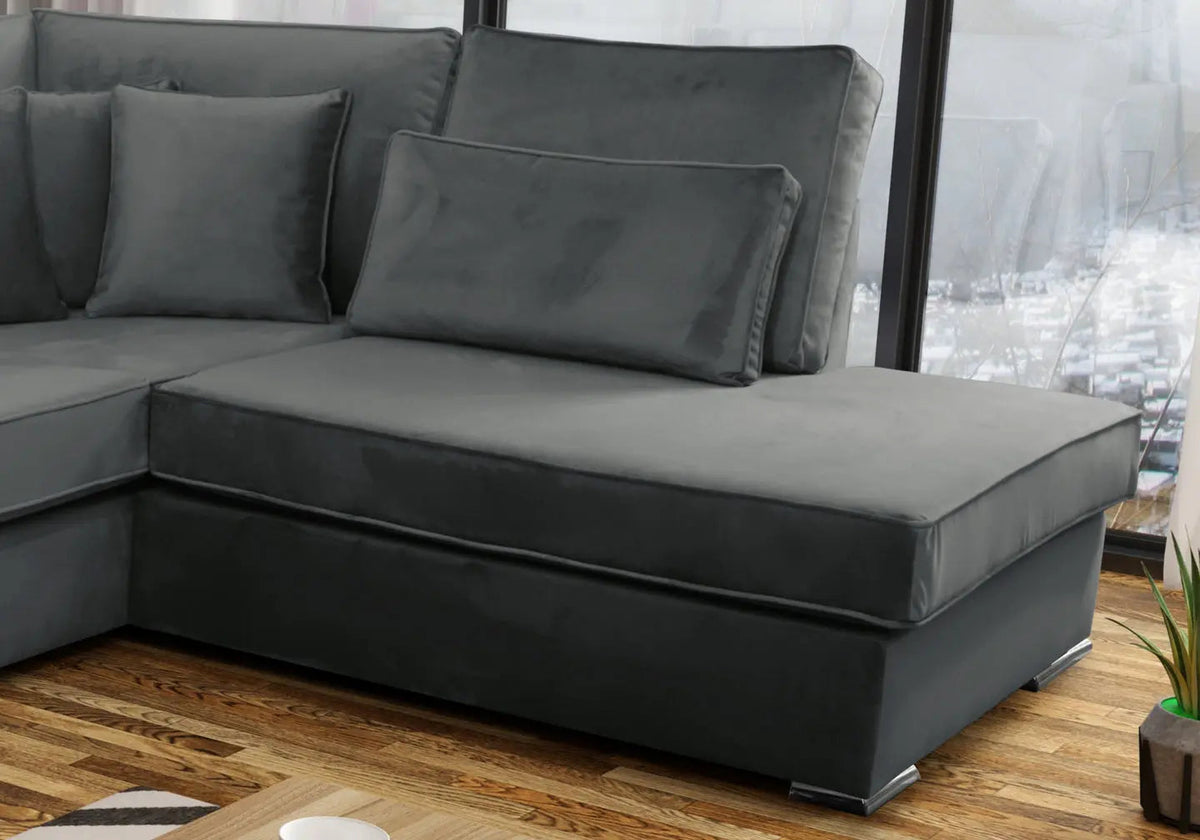 Canapé d'angle modulable en anthracite | Kroma