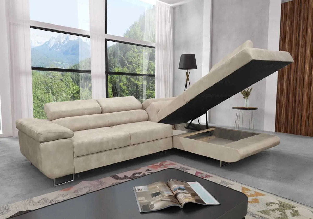 Canapé d'angle convertible anthracite | Aven