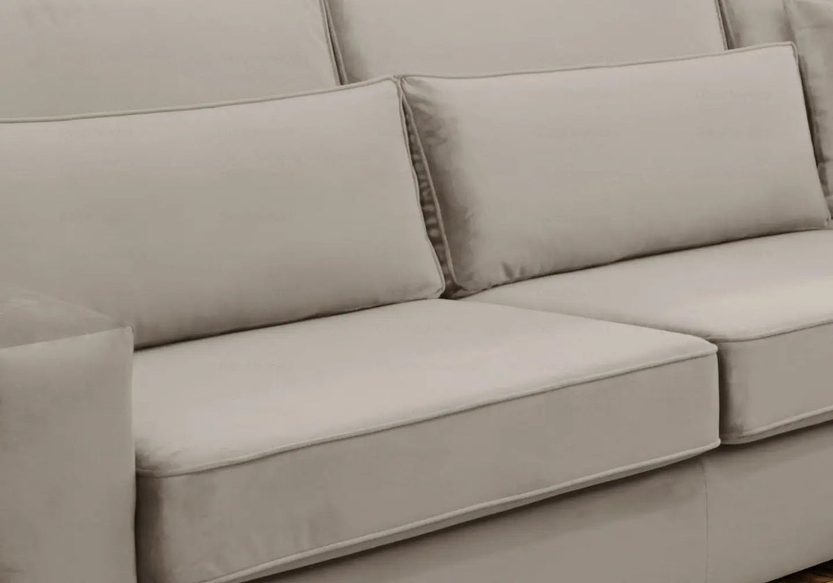 Grand canapé d'angle modulable en beige | Kroma