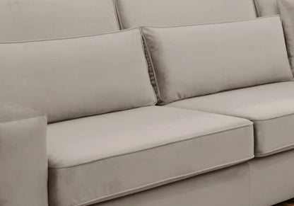 Grand canapé d'angle modulable en beige | Kroma