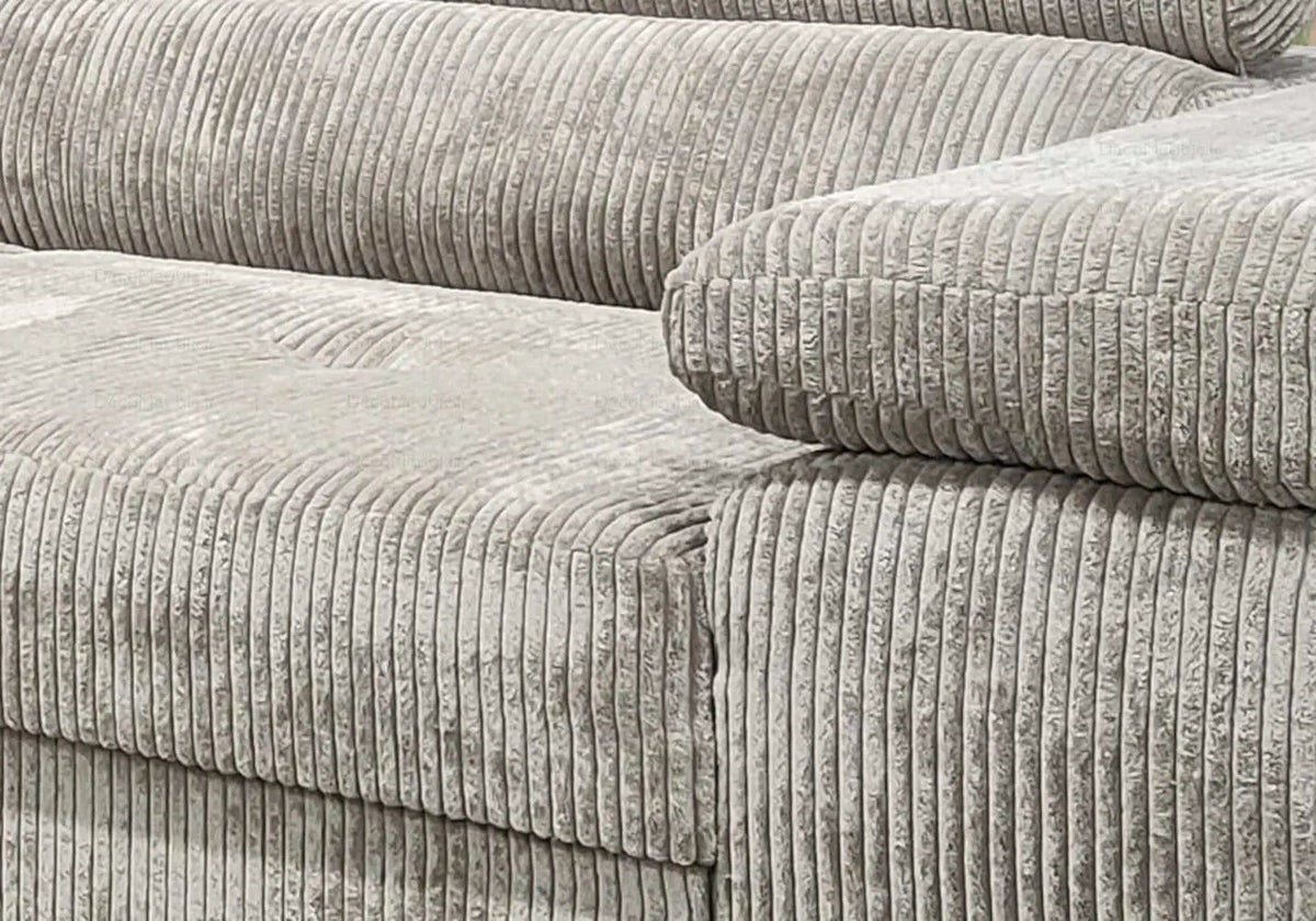 Canapé d'angle convertible velours côtelé beige | Aven