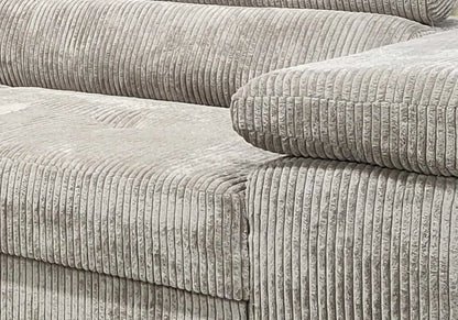 Canapé d'angle convertible velours côtelé beige | Aven