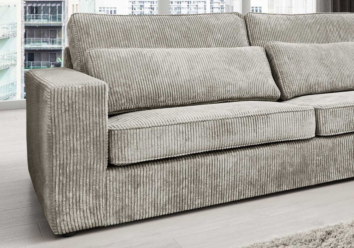 Canapé d'angle modulable velours côtelé écru | Kroma