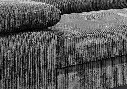 Canapé d'angle convertible velours côtelé gris | Aven