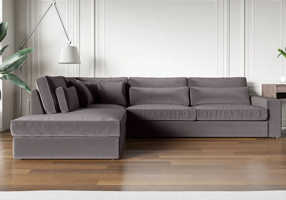 Canapé d'angle de salon en gris réversible | Zylo