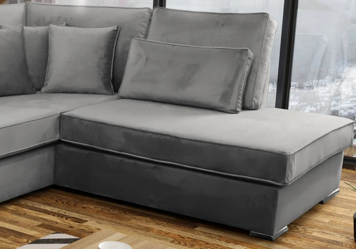 Canapé d'angle modulable en gris pour salon | Kroma