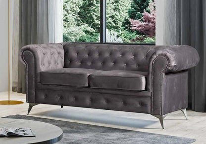 Canapé chesterfield 2 places anthracite | Nexo