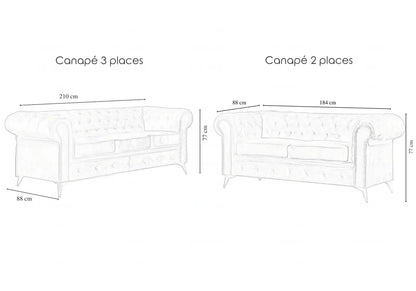 Canapé chesterfield en beige capitonné | Nexo