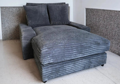 Canapé contemporain tissu côtelé anthracite | Tekta