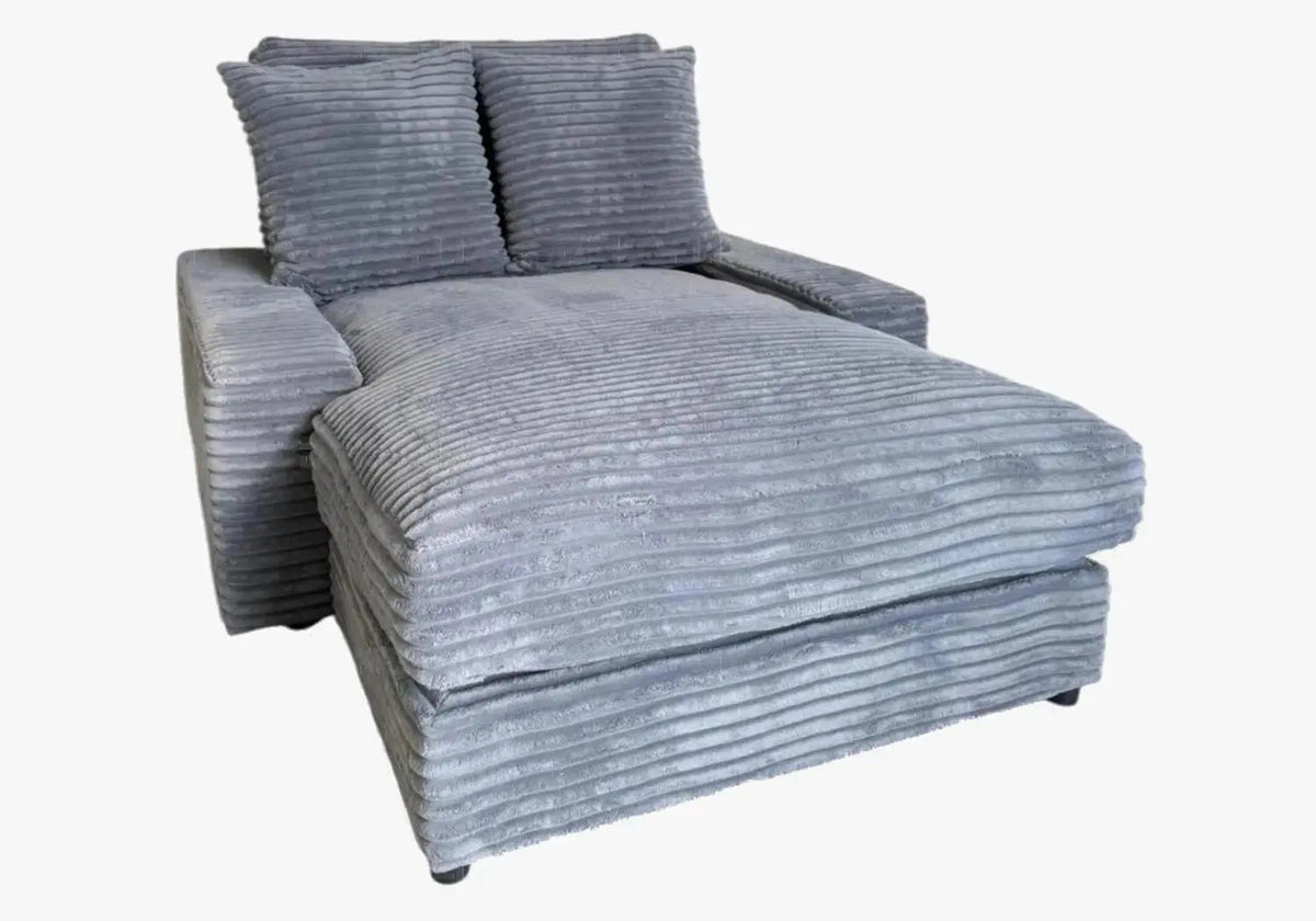 Canapé droit convertible tissu côtelé écru | Tekta