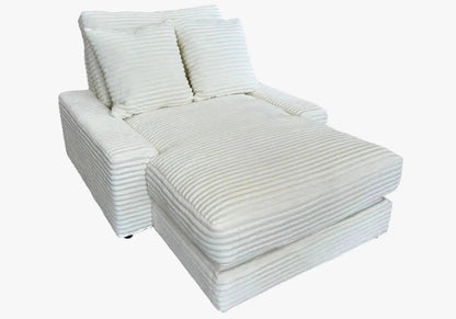 Canapé droit convertible tissu côtelé écru | Tekta