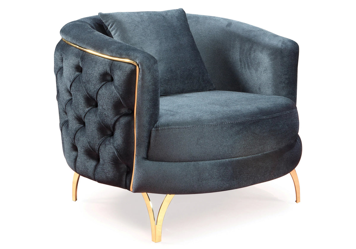 canape turc capitonne velours anthracite dore bella - Vue 5 - KOORIS