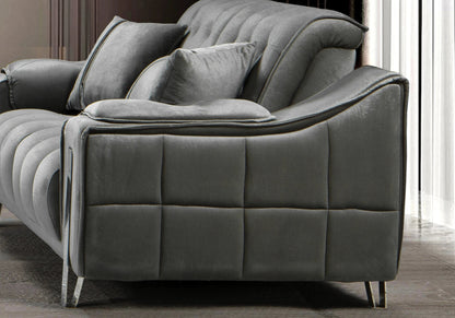 canape capitonne velours gris sinem - Vue 7 - KOORIS