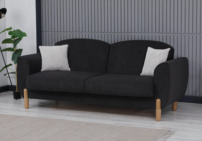 ensemble canapes 321 convertible coffre noir bohem - Vue 6 - KOORIS