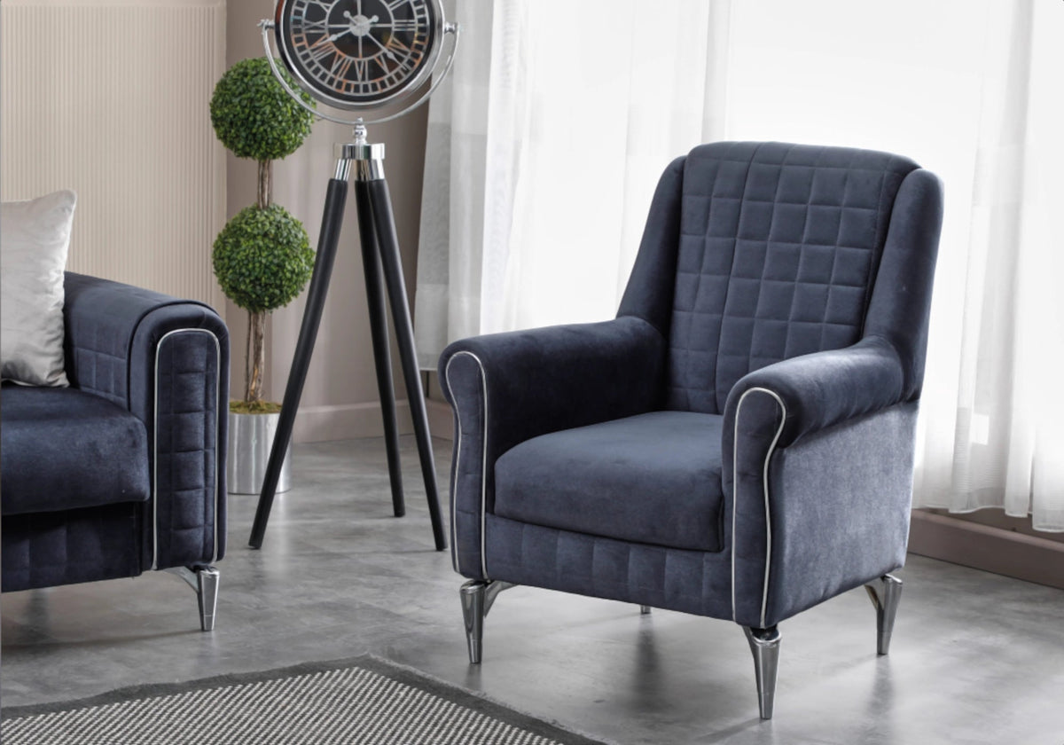 ensemble canapes 321 anthracite lit coffre atlas - Vue 3 - KOORIS