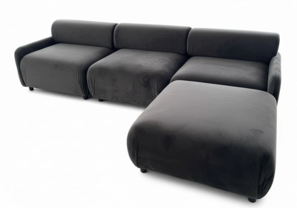 Canapé d'angle contemporain en anthracite | Evo