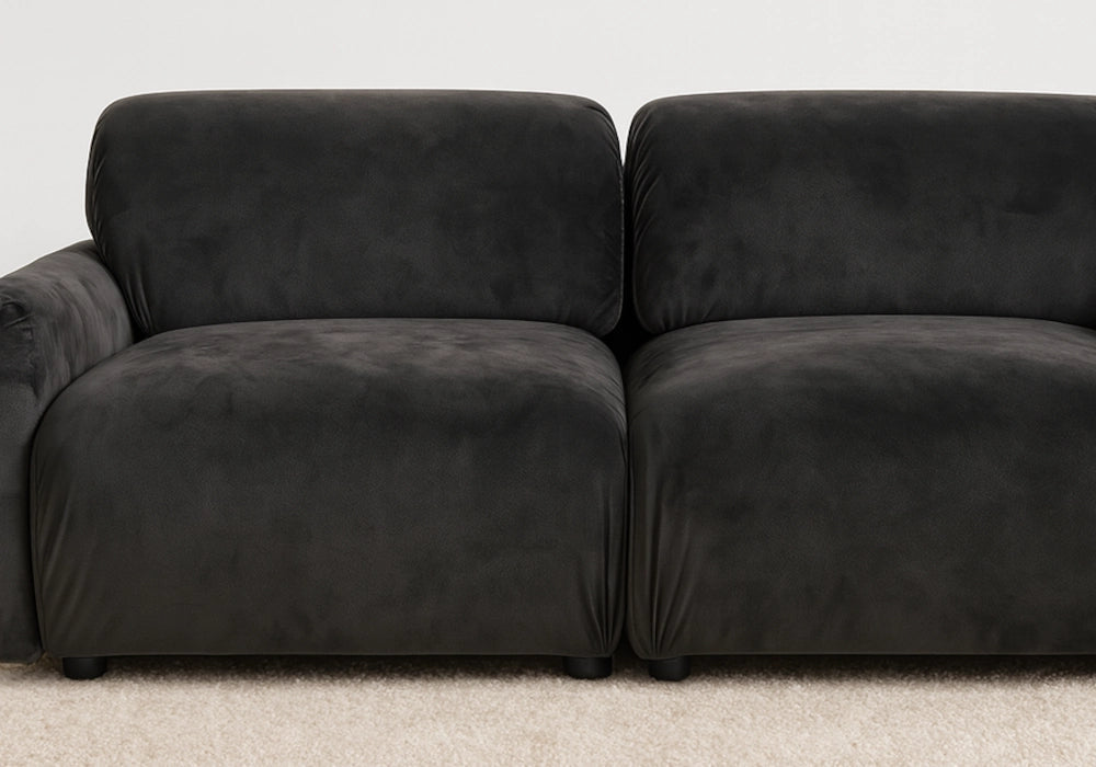 Canapé d'angle contemporain en anthracite | Evo