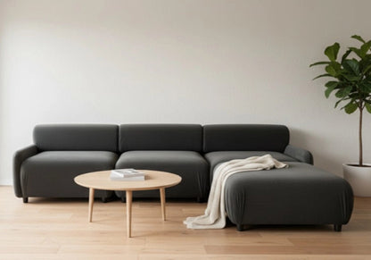 Canapé d'angle contemporain en anthracite | Evo