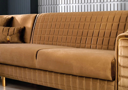canape angle velours camel convertible coffre atlas - Vue 2 - KOORIS