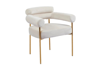 Fauteuil de table en beige et pieds dorés | Kove