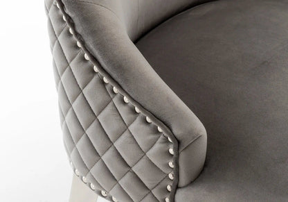 2 chaises capitonnées gris tête de lion | Kreo