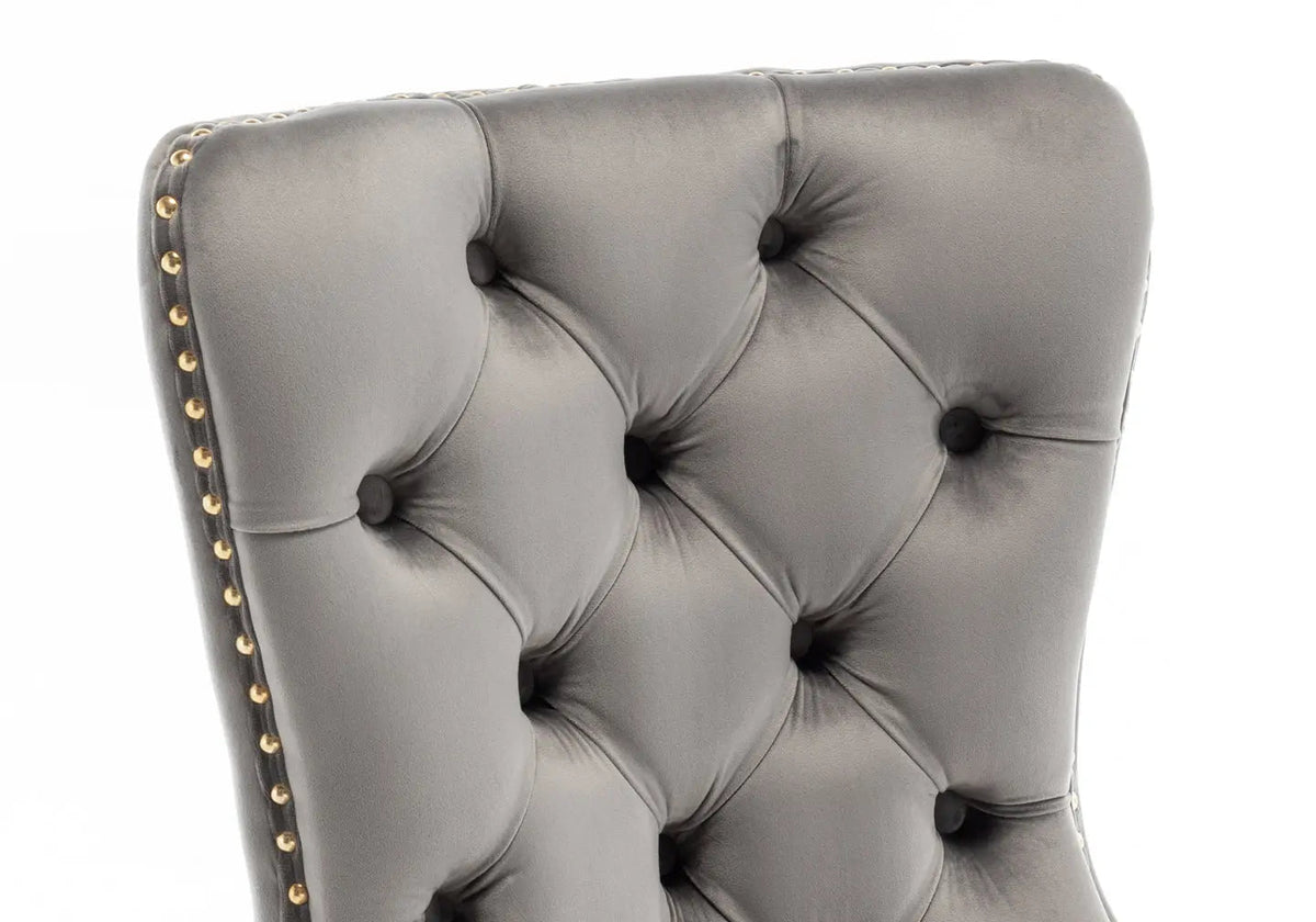 Lot de 2 chaises en gris capitonnées | Vexta
