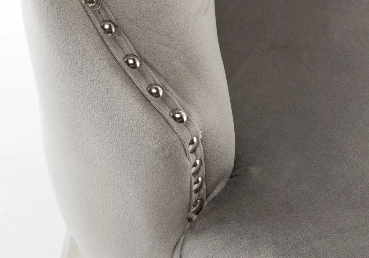 Lot de 2 chaises en gris capitonnées | Vexta