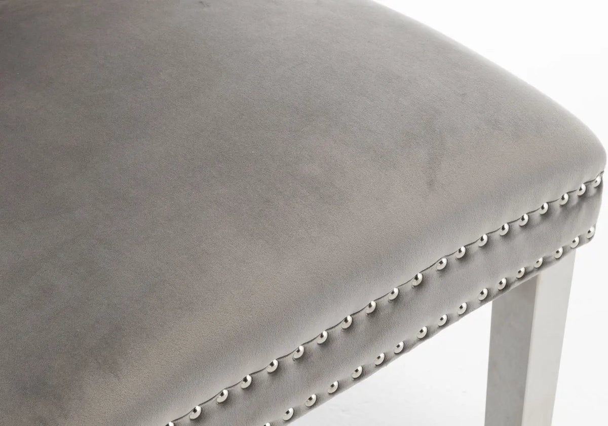 Lot de 2 chaises en gris capitonnées | Vexta