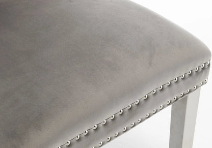 Lot de 2 chaises en gris capitonnées | Vexta