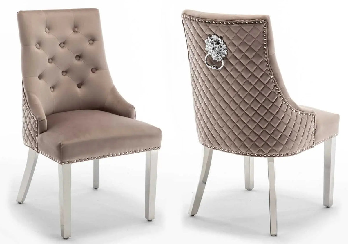 Lot de 2 chaises capitonnées en moka | Kreo