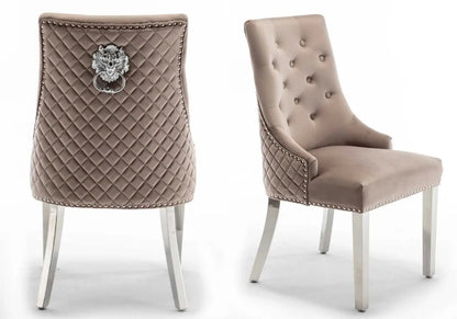 Lot de 2 chaises capitonnées en moka | Kreo