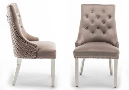 Lot de 2 chaises capitonnées en moka | Kreo