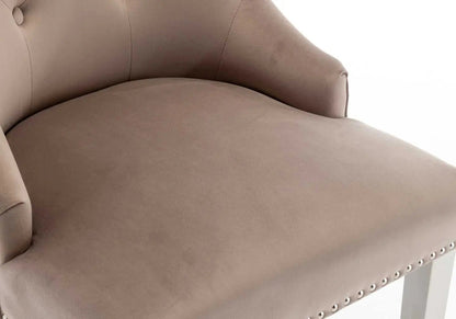 Lot de 2 chaises capitonnées en moka | Kreo