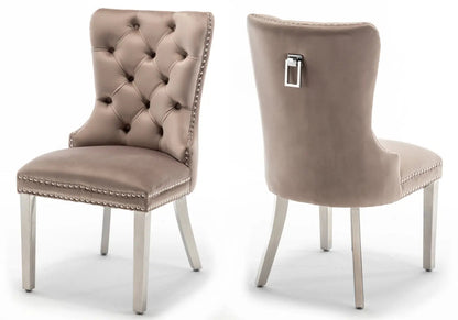 Lot de 2 chaises en moka avec poignée | Vexta