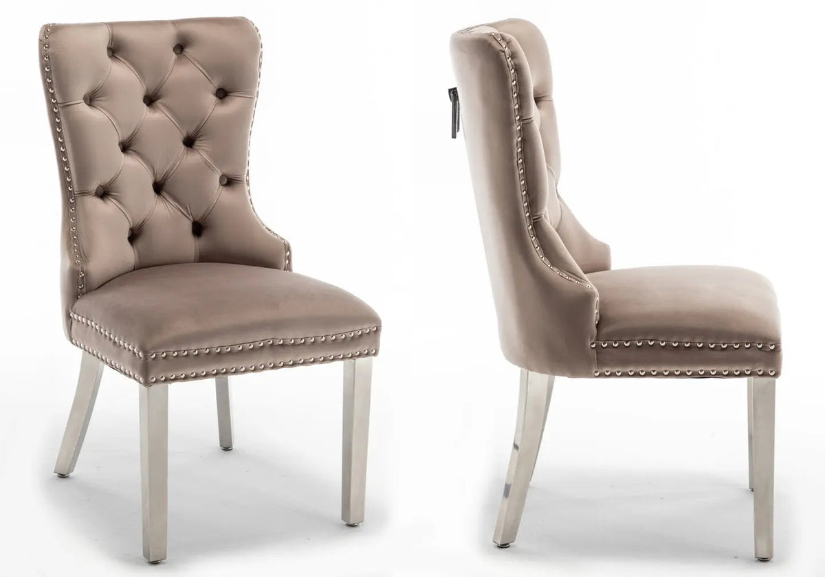 Lot de 2 chaises en moka avec poignée | Vexta