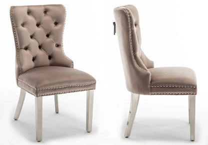 Lot de 2 chaises en moka avec poignée | Vexta