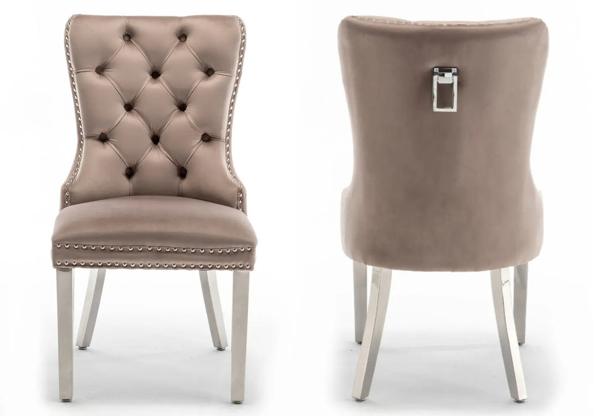 Lot de 2 chaises en moka avec poignée | Vexta