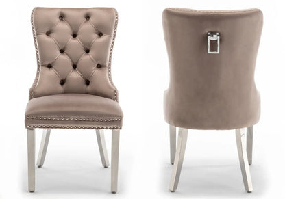 Lot de 2 chaises en moka avec poignée | Vexta