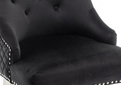 Lot de 2 chaises capitonnées noir & argent | Nuvio
