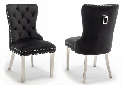 Lot de 2 chaises en noir capitonnées | Vexta