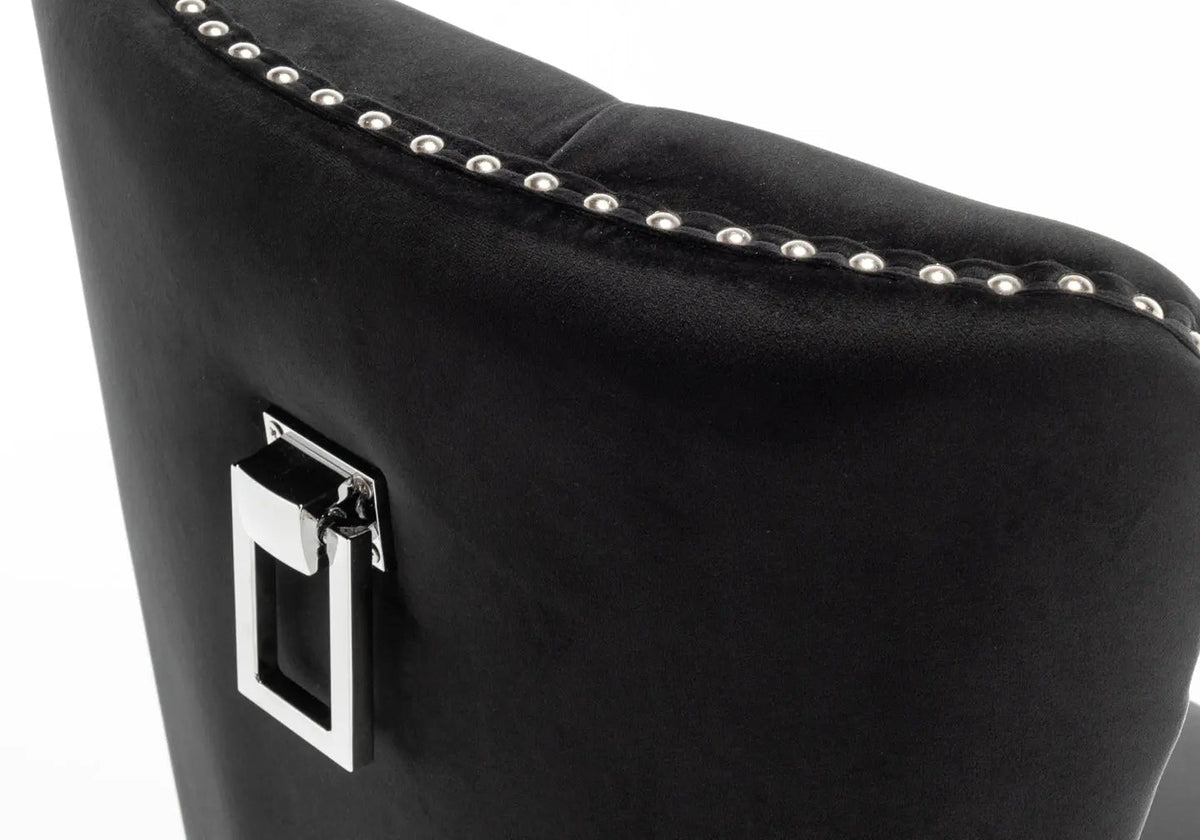 Lot de 2 chaises en noir capitonnées | Vexta
