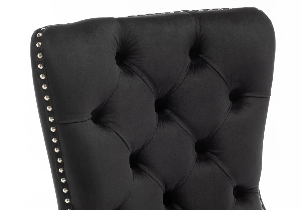 Lot de 2 chaises en noir capitonnées | Vexta