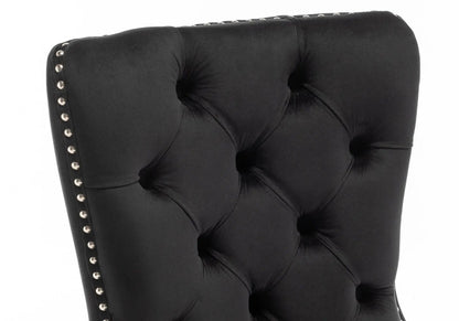Lot de 2 chaises en noir capitonnées | Vexta